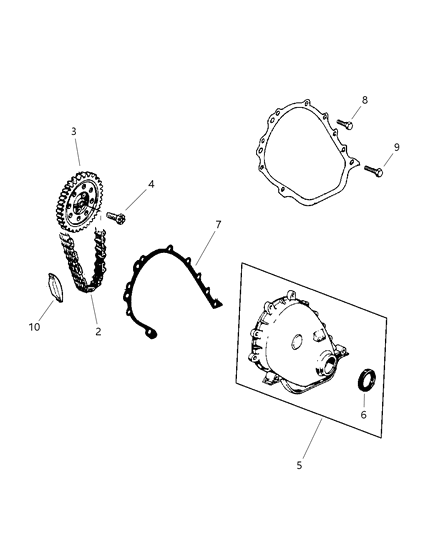 1999 Jeep Grand Cherokee Gasket-Front Cover Diagram for 53010441