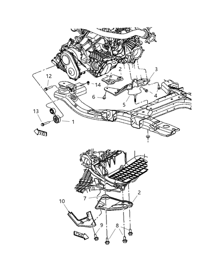 2004 Chrysler Pacifica Mount, Engine - Rear & Structural Collar Diagram 1