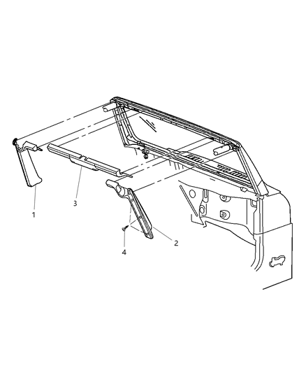 2005 Jeep Wrangler Molding-Windshield Diagram for 5HE52DX9AD