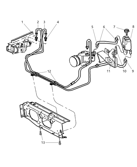 2001 Jeep Cherokee Power Steering Hoses And Reservoir Diagram 2