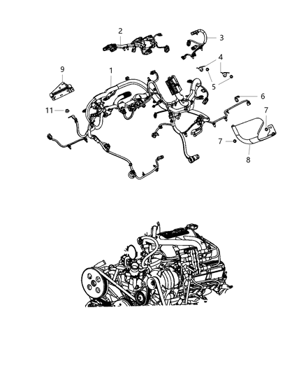 2014 Jeep Wrangler Wiring-Engine Diagram for 68081222AE