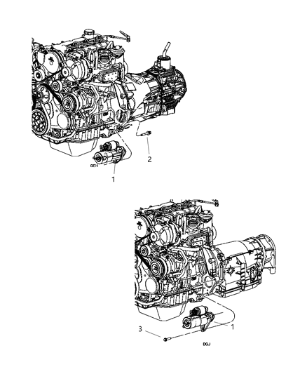 2009 Jeep Liberty Starter & Related Parts Diagram 1