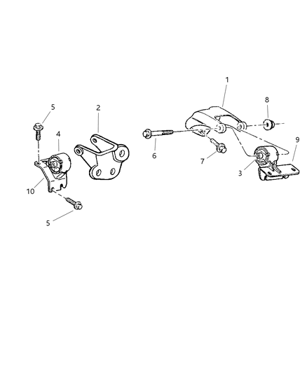 1997 Jeep Grand Cherokee Engine Mounting, Front Diagram 1