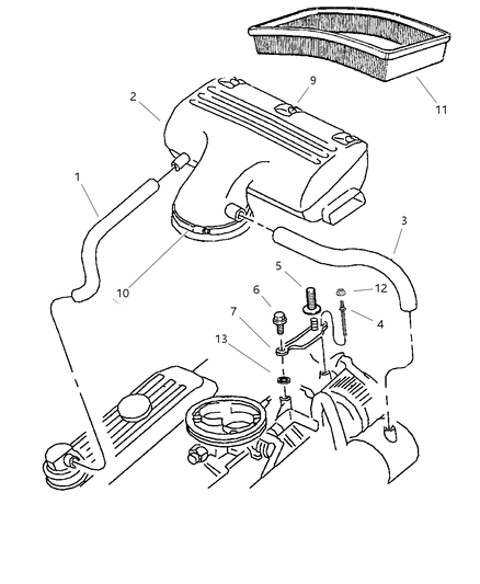 2001 Dodge Ram 2500 Body-Air Cleaner Diagram for 4897529AA