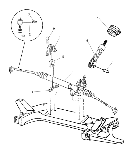 1997 Dodge Neon Bolt-Rack & PINION Gear Mounting Diagram for 6501866