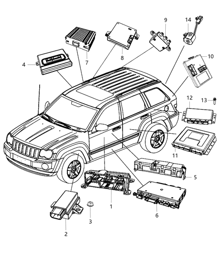 2011 Jeep Grand Cherokee Module-LIFTGATE Diagram for 5026480AH