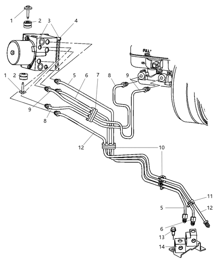 2007 Dodge Dakota Anti-Lock Brake System Module Diagram for 5175411AE