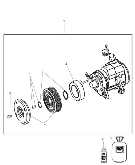 2009 Chrysler Aspen PULLEY-A/C Compressor Diagram for 68035235AA