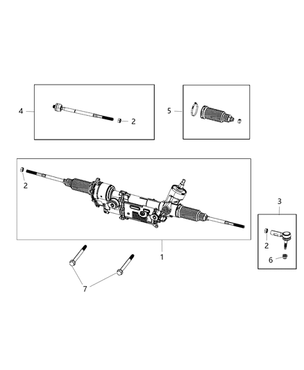 2013 Ram 1500 Gear-Rack And Pinion Diagram for 5154750AB