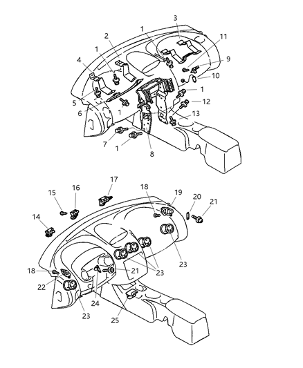 2002 Dodge Stratus Outlet-Heater And A/C Diagram for MR791367