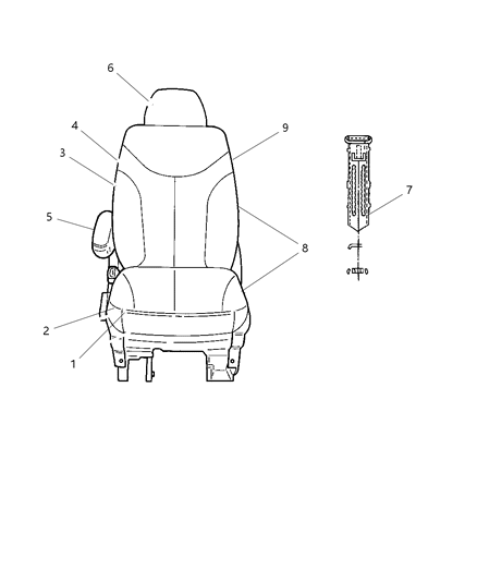 2003 Chrysler Town & Country Seat-Front Diagram for XT361QLAA