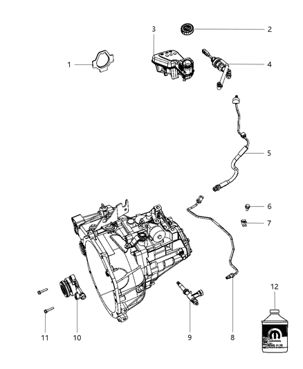 2010 Chrysler Sebring Adapter-Clutch Slave Cylinder Diagram for 5273461AA