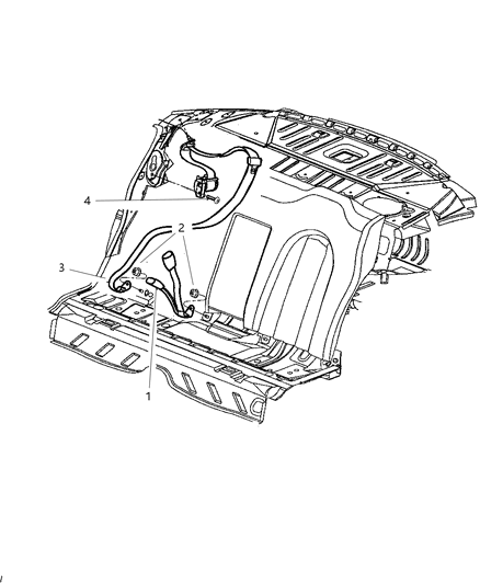 1999 Chrysler LHS Seat Belts - Rear Diagram