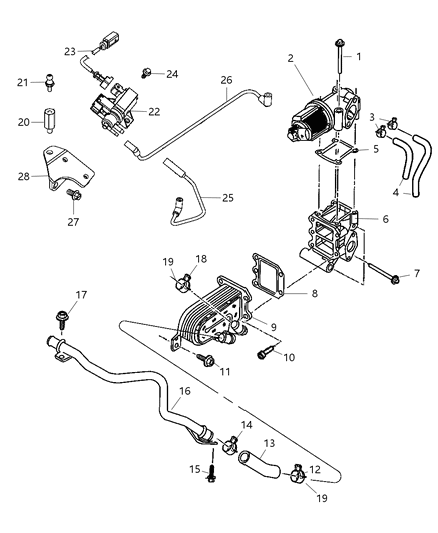 2006 Jeep Liberty Clamp-Oil SEPERATOR Hose Diagram for 5003552AB