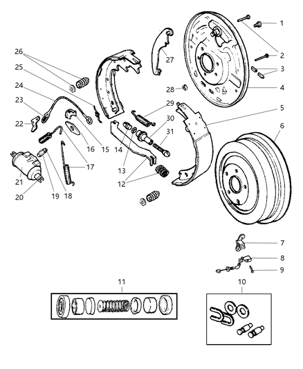 1999 Jeep Wrangler Shoe Kit-Drum Diagram for 4723367AB