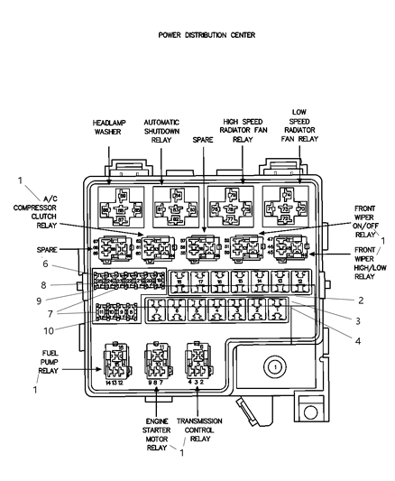 2007 Chrysler Sebring Block-Totally Integrated Power Diagram for 4692168AH
