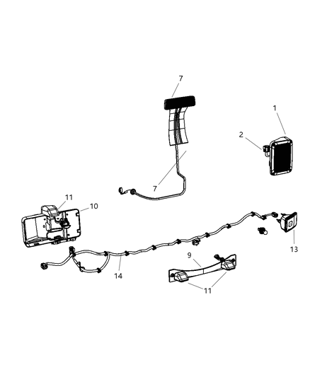 2007 Jeep Wrangler Lamp-High Mounted Stop Diagram for 55397243AA