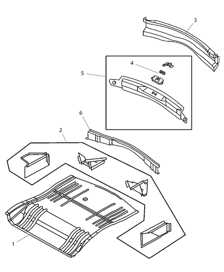 2004 Chrysler Pacifica REINFMNT-Rear Rail To LIFTGATE SILL Diagram for 5054645AC