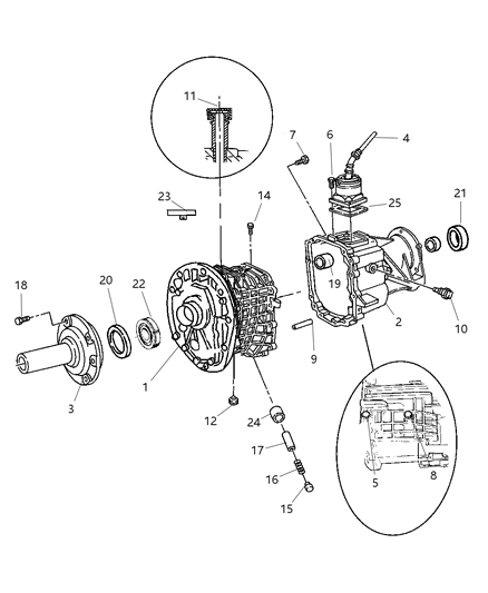 2003 Jeep Wrangler Housing-Transmission Rear Diagram for 5083260AA