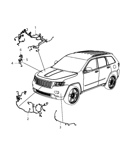 2011 Jeep Grand Cherokee Wiring-Front End Module Diagram for 68023318AK