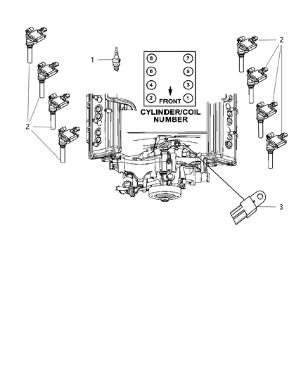 2010 Dodge Charger Spark Plugs & Ignition Coil Diagram 2