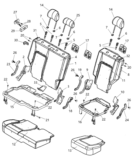 2003 Jeep Liberty Cable-Seat Release Diagram for XF781L2AA