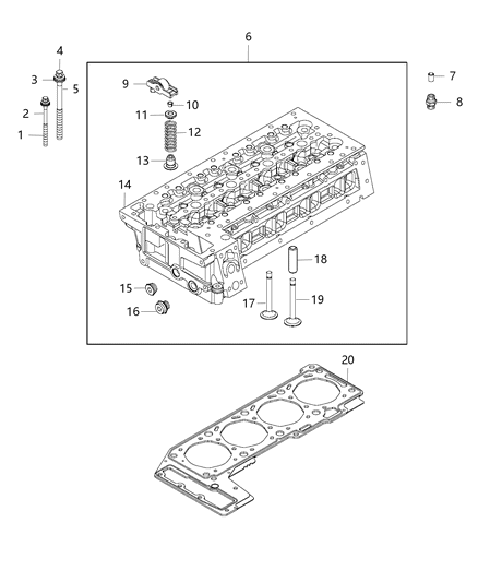 2016 Ram ProMaster 2500 Gasket-Cylinder Head Diagram for 68103905AA