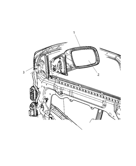 2015 Dodge Journey Outside Rear View Mirror Diagram for 1GE011W1AE