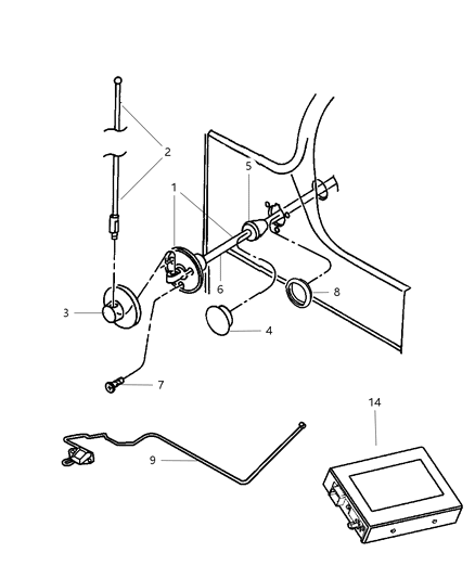 2006 Jeep Wrangler Cable-Antenna Diagram for 56038661AB