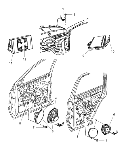 2009 Jeep Grand Cherokee Speaker-Sub WOOFER Diagram for 68039652AA