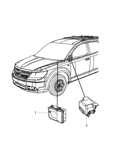 2012 Dodge Journey Modules Brakes, Suspension And Steering Diagram