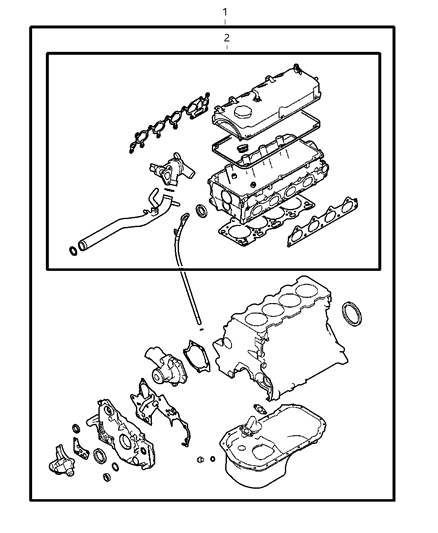 2002 Dodge Stratus Engine Gaskets Diagram 1