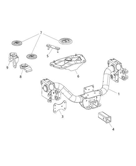 2014 Ram 2500 Tow Hooks & Hitches, Rear Diagram