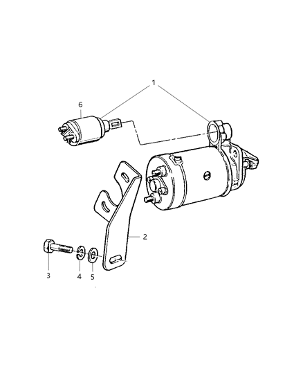 1997 Jeep Cherokee Engine Starter Diagram for R6041012AE