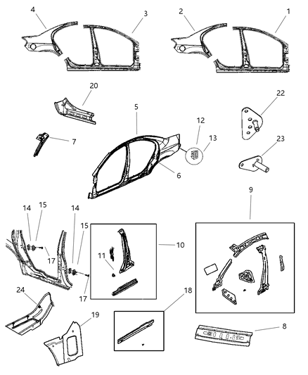 2003 Dodge Neon Extension-Body Side Aperture Diagram for 4888561AC