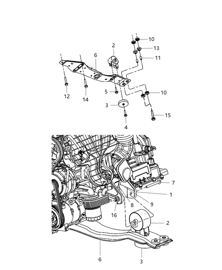 2010 Chrysler Sebring BUSHING-ISOLATOR Diagram for 5085465AB