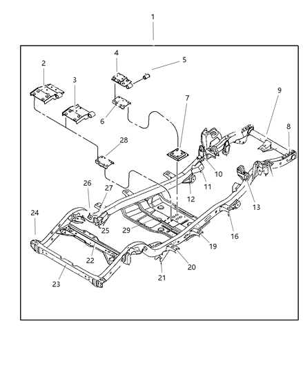 1999 Jeep Wrangler Frame-Chassis Diagram for 52058813AC