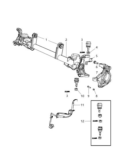 2008 Jeep Wrangler Front Axle Housing And Vent Diagram