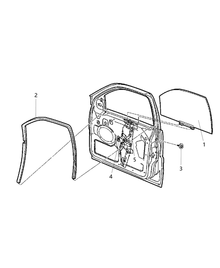 2007 Jeep Liberty Seal-Glass Channel Run Diagram for 55360958AA