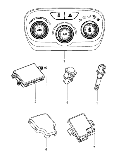 2013 Dodge Dart Air Conditioner And Heater Control Diagram for 68081871AC