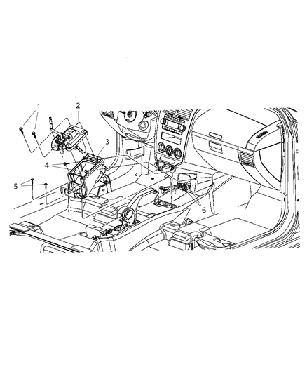 2009 Dodge Caliber Gear Shift Lever Diagram 1