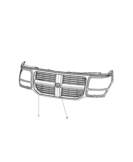 2009 Dodge Nitro Grille-Radiator Diagram for 1EY991R3AD