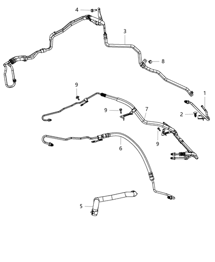 2015 Jeep Compass Hose-Power Steering Pressure Diagram for 5105087AN