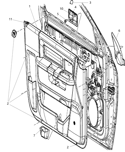 2012 Ram 1500 Panel-Front Door Trim Diagram for 1TT082DVAC