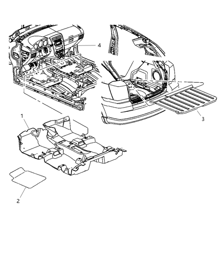 2009 Dodge Caliber Mat-Floor Diagram for 1MF731DVAA