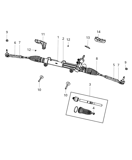 2020 Dodge Charger Tie Rod-Outer Diagram for 68156905AA