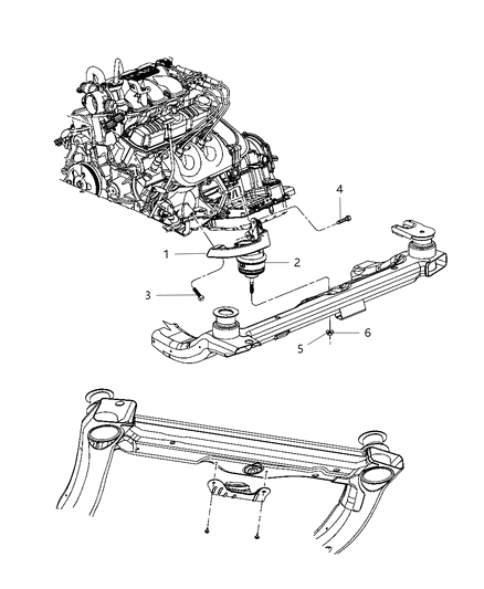 2008 Chrysler Pacifica Bracket-Engine Mount Diagram for 4809963AE
