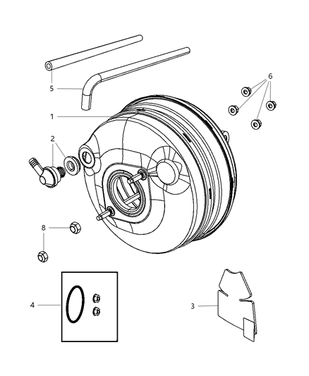 2010 Chrysler Town & Country Booster, Vacuum Power Brake Diagram