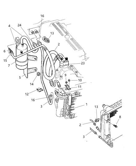1998 Jeep Cherokee Line-Air Conditioning Liquid Diagram for 55036632AC