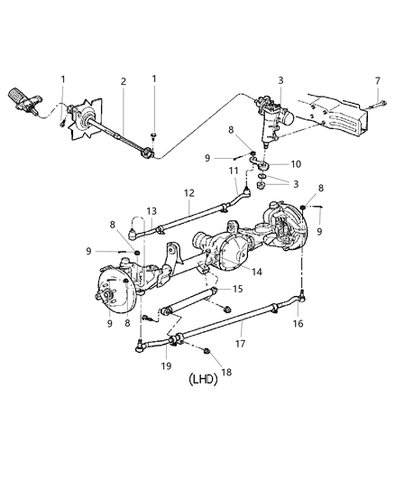 2000 Jeep Grand Cherokee Seal-Steering Gear PITMAN Shaft Diagram for 5014671AA